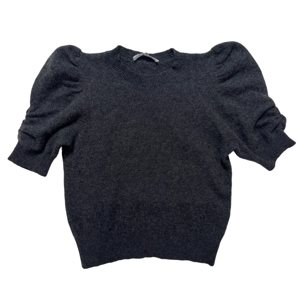 FRAME Ruched Sleeve Cashmere Sweater - Picture 2 of 15